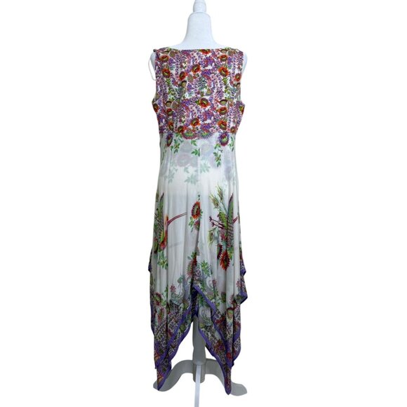 Anthropologie Floral Midi Dress - White and Purple - Picture 4 of 12